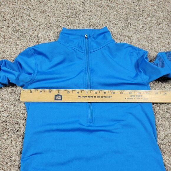 Nike Pro Pullover Women’s Small Blue Warm Just Do It 1/2 Zip Long Sleeve - Picture 3 of 8